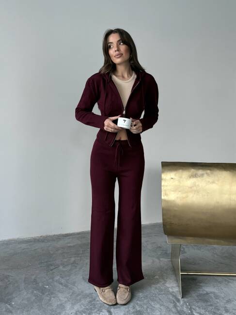 ADİSON Triko Takım 9909 - Bordo - 5