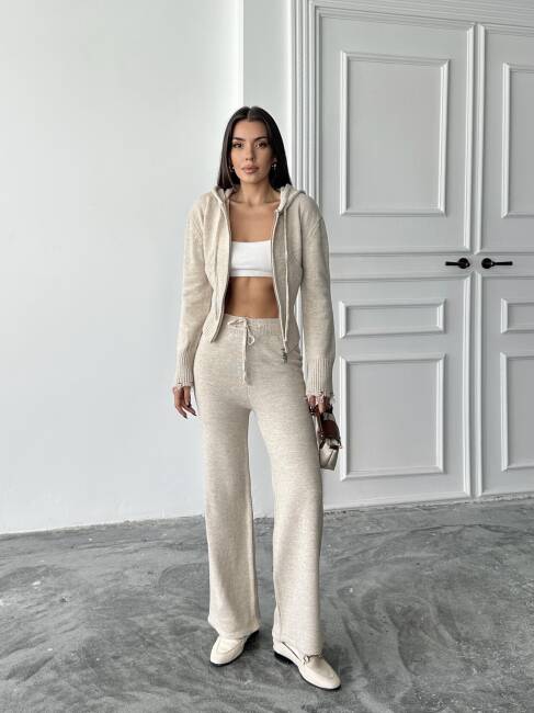 ADİSON Triko Takım 9909 - Krem - 1