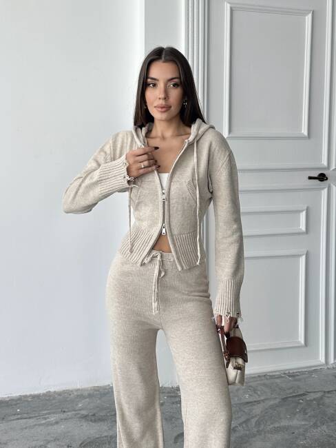 ADİSON Triko Takım 9909 - Krem - 4