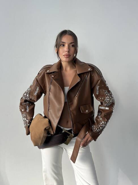 ALARA Deri Ceket 5091 - Kahverengi - 2