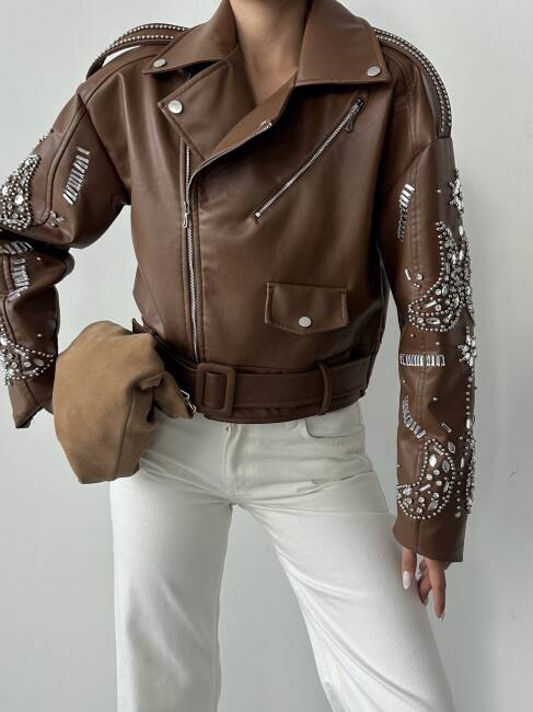 ALARA Deri Ceket 5091 - Kahverengi - 5