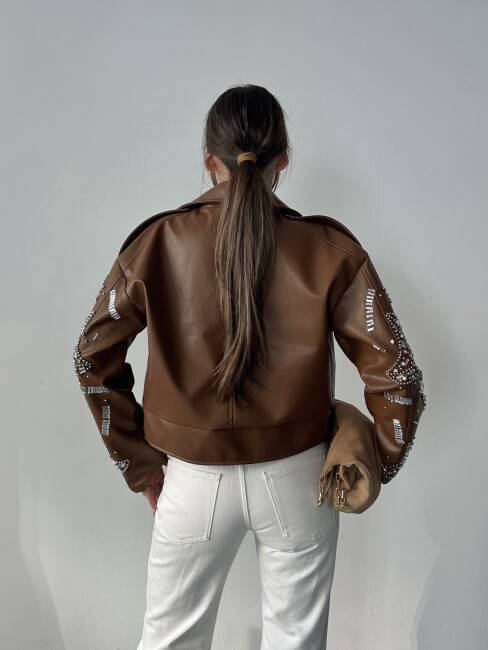 ALARA Deri Ceket 5091 - Kahverengi - 3