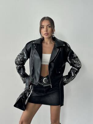 ALARA Deri Ceket 5091 - Siyah - MAXMOOR