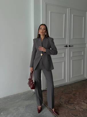 ALVİN Ceket Pantolon Takım 9901 - Antrasit - MAXMOOR