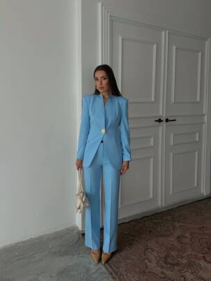 ALVİN Ceket Pantolon Takım 9901 - Mavi - MAXMOOR