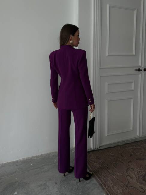 ALVİN Ceket Pantolon Takım 9901 - Mor - 2
