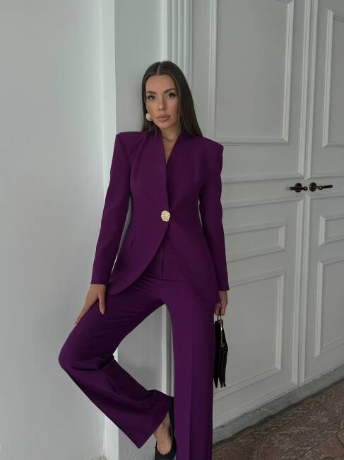ALVİN Ceket Pantolon Takım 9901 - Mor - 3