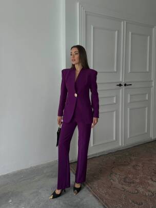 ALVİN Ceket Pantolon Takım 9901 - Mor - MAXMOOR