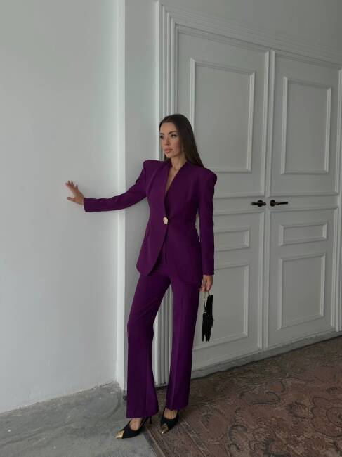 ALVİN Ceket Pantolon Takım 9901 - Mor - 4