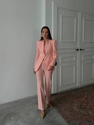 ALVİN Ceket Pantolon Takım 9901 - Pudra - MAXMOOR