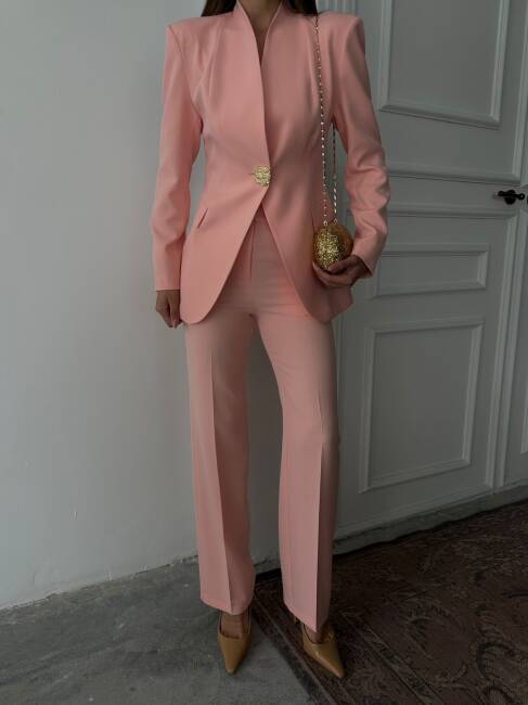 ALVİN Ceket Pantolon Takım 9901 - Pudra - 2