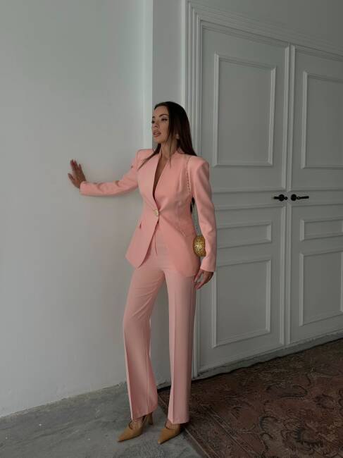 ALVİN Ceket Pantolon Takım 9901 - Pudra - 3