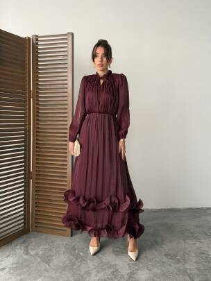 AMARA Elbise 1282 - Bordo - MAXMOOR