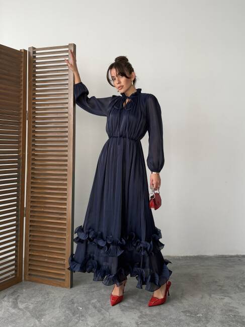 AMARA Elbise 1282 - Lacivert - 2