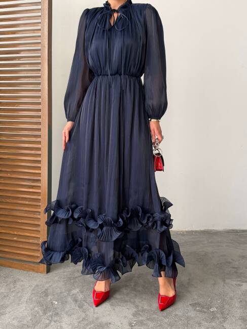 AMARA Elbise 1282 - Lacivert - 3