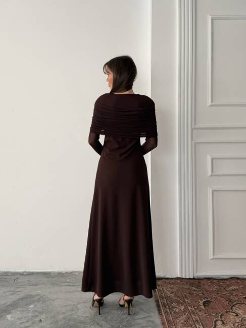 AMELİA Maxi Elbise 3089 - Acı Kahve - 2