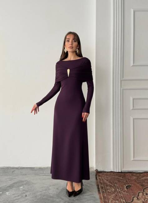 AMELİA Maxi Elbise 3089 - Mor - 1