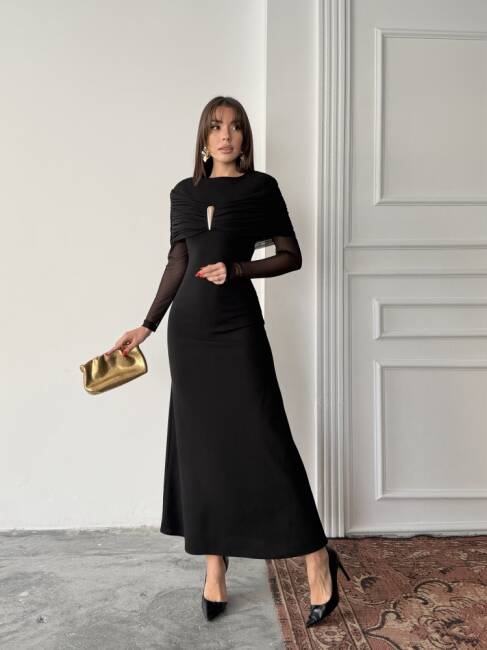 AMELİA Maxi Elbise 3089 - Siyah - 4