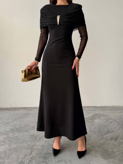 AMELİA Maxi Elbise 3089 - Siyah - 5