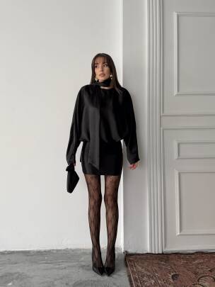 ANNA Mini Elbise 3087 - Siyah - MAXMOOR