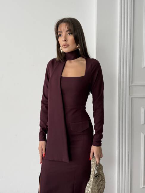 ARİA Maxi Elbise 3090 - Bordo - 4