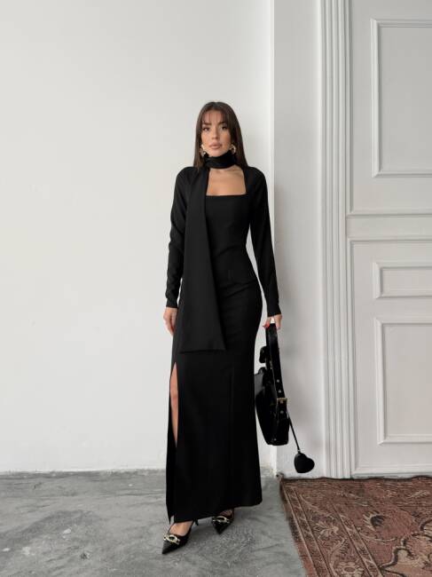 ARİA Maxi Elbise 3090 - Siyah - 1