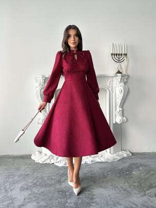 ASTER Elbise 1243 - Bordo - MAXMOOR
