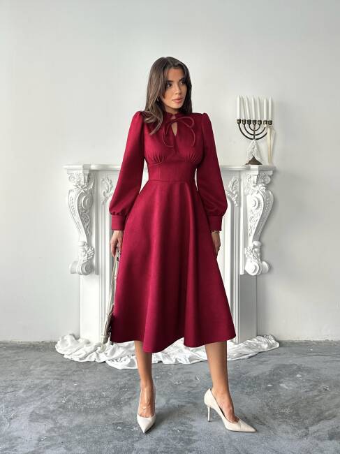 ASTER Elbise 1243 - Bordo - 2