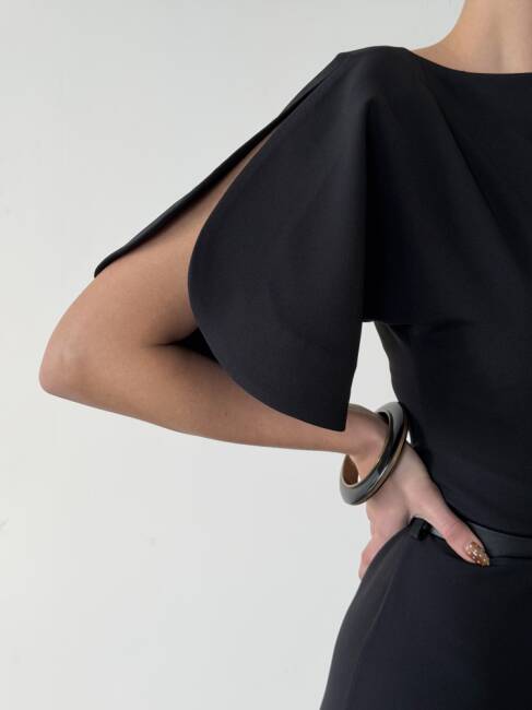 AVA Midi Elbise 3101 - Siyah - 4