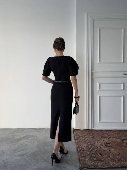 AVA Midi Elbise 3101 - Siyah - 6