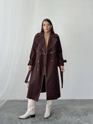 ARGEL Trençkot 5078 - Acı Kahve - MAXMOOR