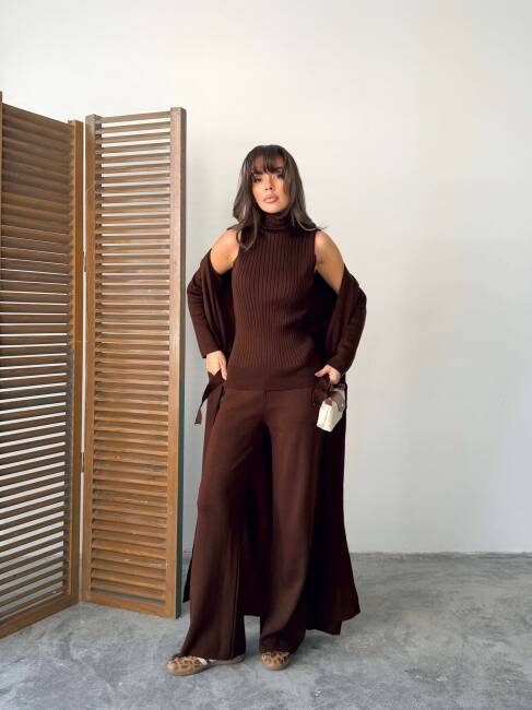 BERT Üçlü Triko Takım 9912 - Acı Kahve - 6