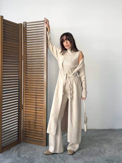 BERT Üçlü Triko Takım 9912 - Krem - 2