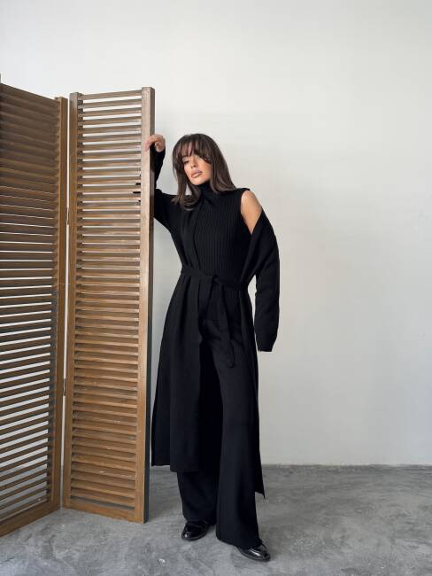 BERT Üçlü Triko Takım 9912 - Siyah - 4