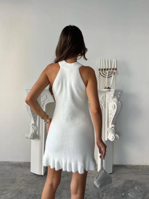 BETALİS Taşlı Triko Elbise 245011 - Beyaz - 4