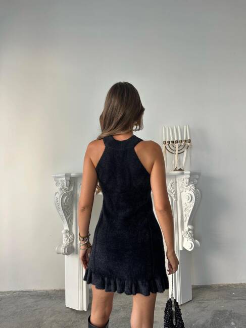 BETALİS Taşlı Triko Elbise 245011 - Siyah - 3