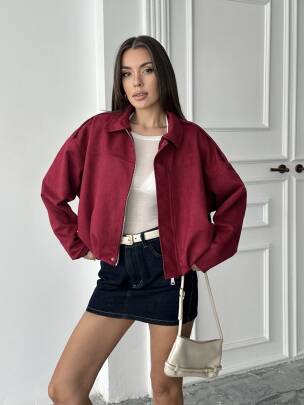 BOMBER Ceket 5268 - Bordo - MAXMOOR
