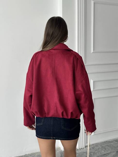 BOMBER Ceket 5268 - Bordo - 5