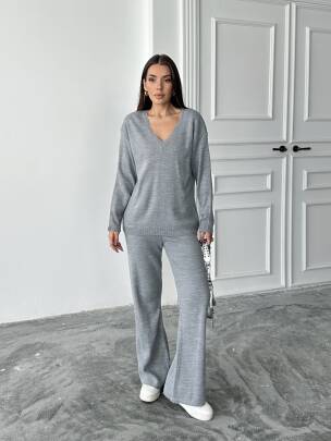 BORİS Triko Takım 9910 - Gri - MAXMOOR