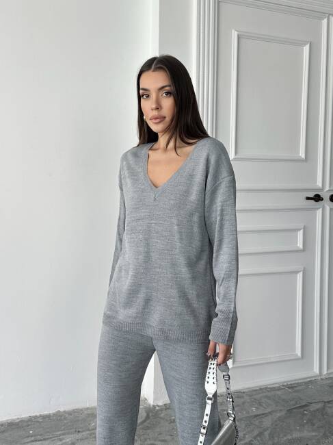 BORİS Triko Takım 9910 - Gri - 5