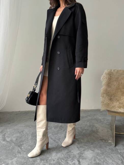 BRENDON Trençkot 2158 - Siyah - 4