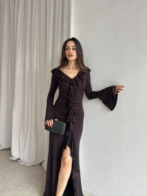 BUBİ Maxi Elbise 1093 - Acı Kahve - 1