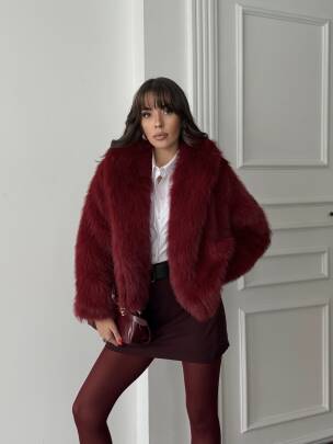 BUD Peluş Mont 2155 - Bordo - MAXMOOR