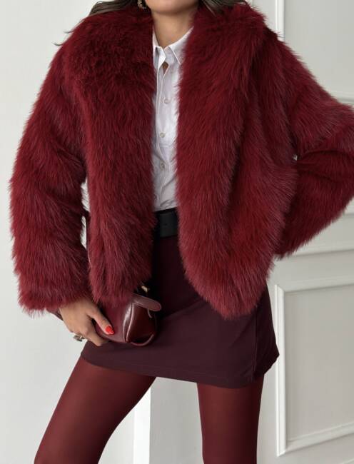 BUD Peluş Mont 2155 - Bordo - 3