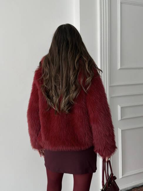 BUD Peluş Mont 2155 - Bordo - 5