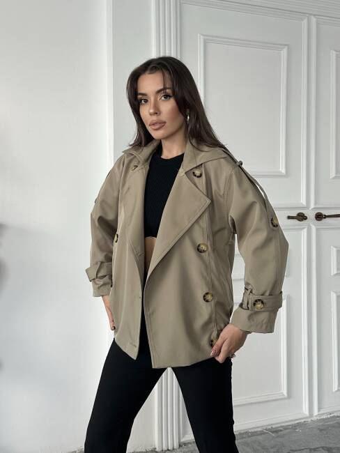 CASSA Kürk Detaylı Trenç 5277 - Bej - 2