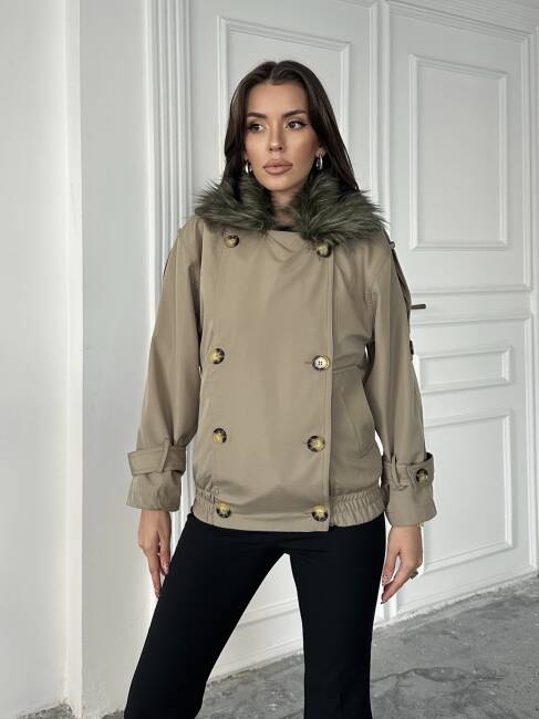 CASSA Kürk Detaylı Trenç 5277 - Bej - 1