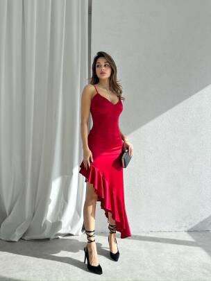 CHARA Midi Elbise 1108 - Bordo - MAXMOOR