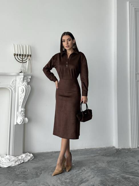 COSMOS Elbise 1245 - Acı Kahve - 3