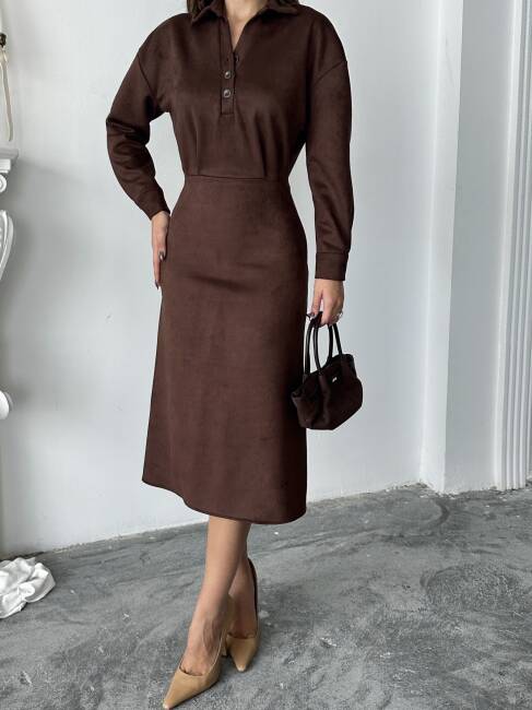 COSMOS Elbise 1245 - Acı Kahve - 5